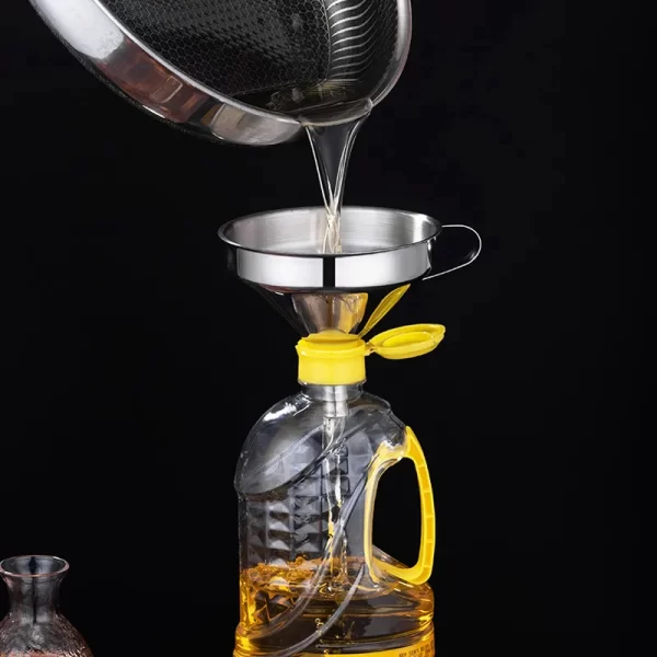 Wholesale Kitchen Funnel Stainless Steel Large to Small with Mesh - Image 4