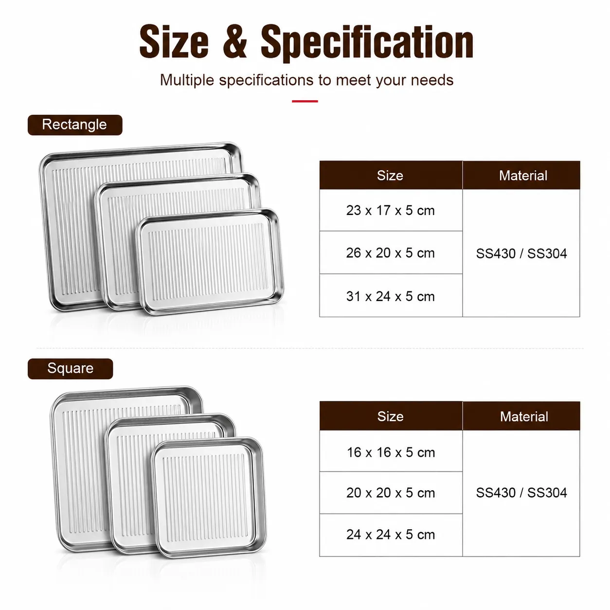 Stainless Steel Non-Stick Baking Tray (3)