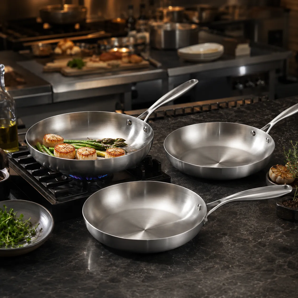 Stainless steel frying pan (12)