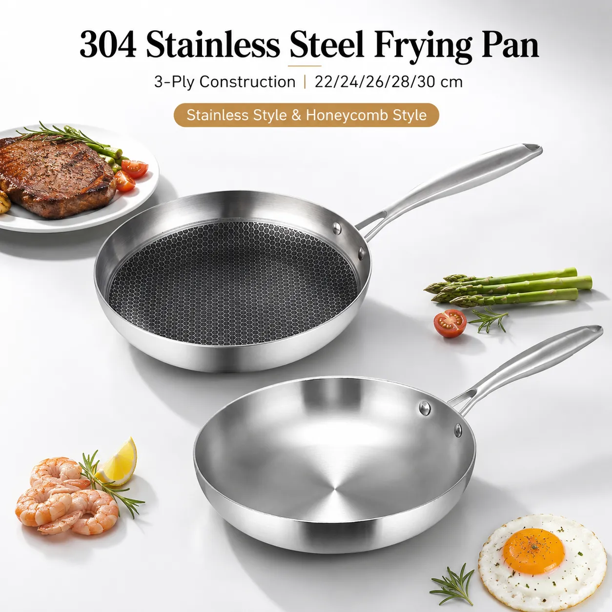 Stainless steel frying pan (8)