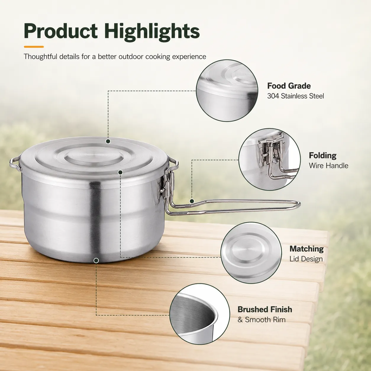 Wholesale Stainless Steel Two-Piece Pot (2)
