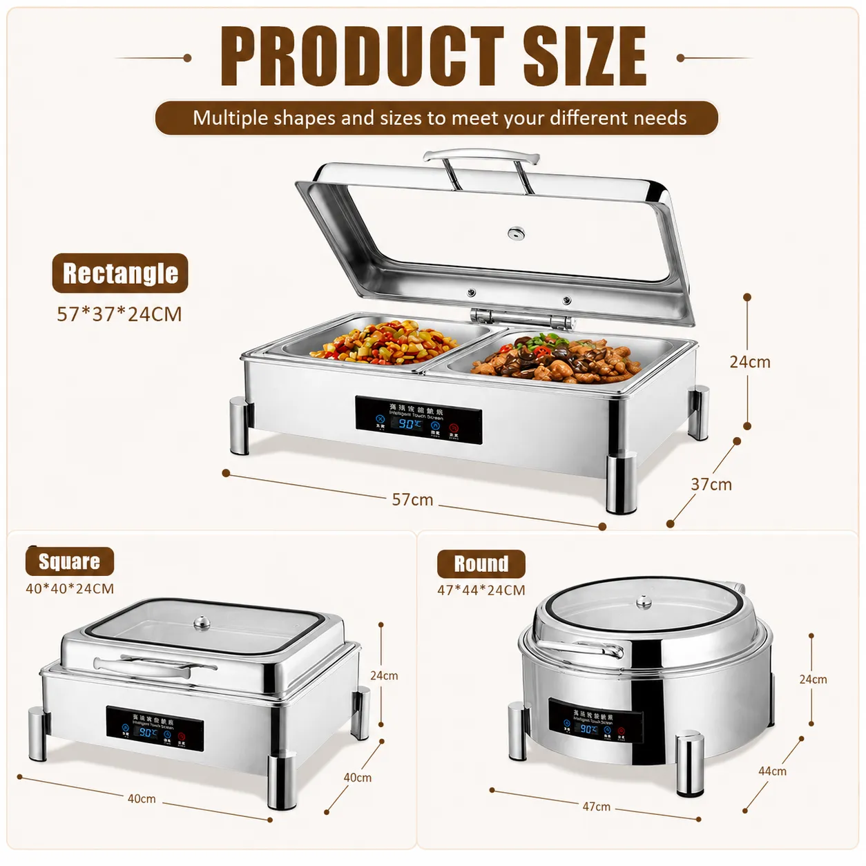 Custom-Chafing-Dish-with-Hinging-Lid-Round-Electric-Food-Warmer-4