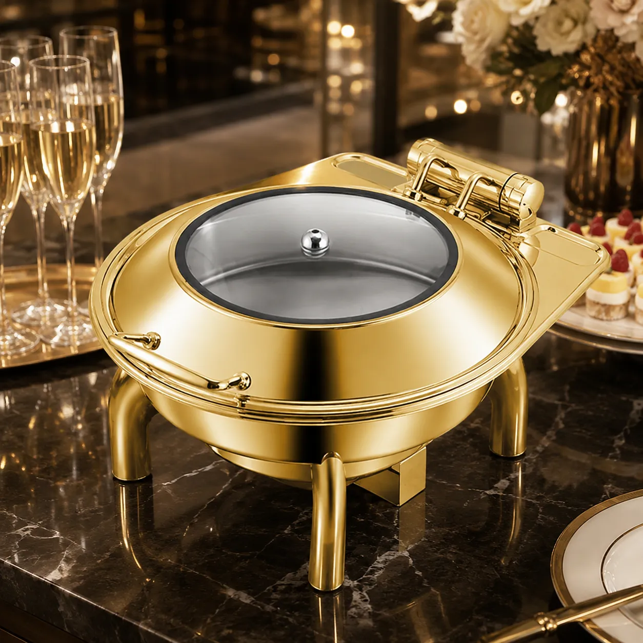 Wholesale-Chafing-Dishes-Gold-Round