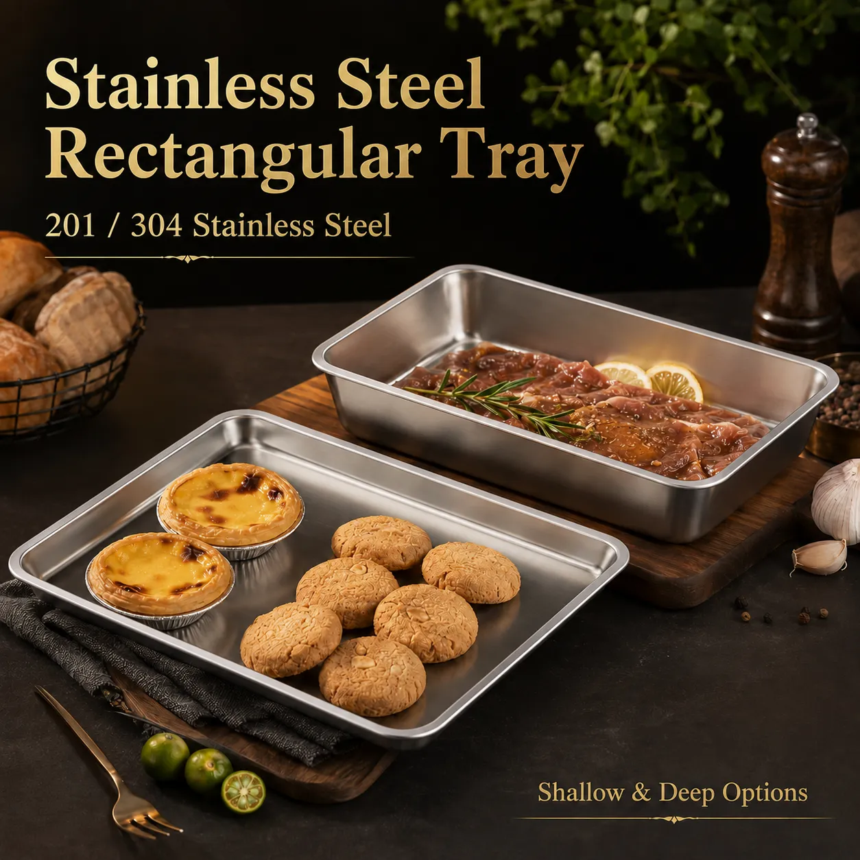 Wholesale Baking Dishes Stainless Steel Japanese Square Plate – Image 2