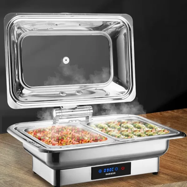 Оптовая продажа Chafing Dish Подогреватель пищи электрический со стеклянной крышкой1