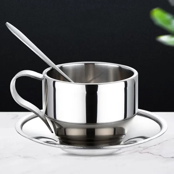 Conjunto 3 de chávenas de café em aço inoxidável por atacado