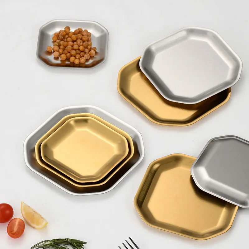 Bulk Stainless Steel Octagonal Dinner Plates2