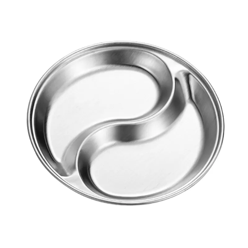 Bulk Stainless Steel Round Divided Sauce Dishes